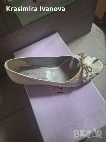 нови обувки естествен лак в бяло , снимка 2 - Дамски ежедневни обувки - 52806598