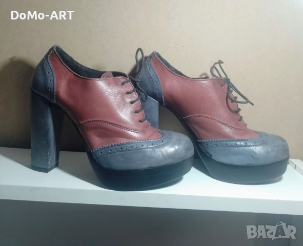 Италиански обувки Винтидж стил от естествена кожа., снимка 3 - Дамски обувки на ток - 53645401