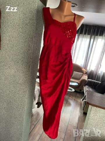 Елегантна дамска рокля в червено, снимка 2 - Рокли - 48012430