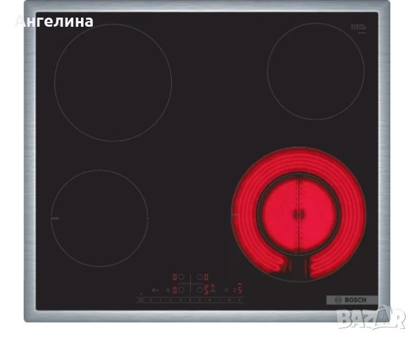 Готварски плот, Bosch PKF645FP3E, SER6, Electric cooktop, 60 cm, Glass-ceramic hob, 4 zones, 1 exten