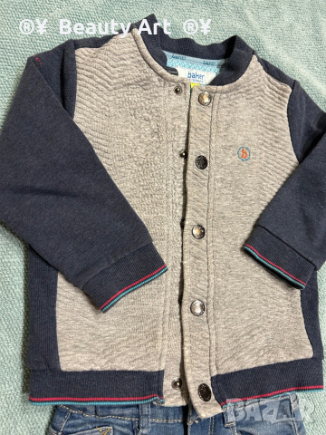 Комплект дънки с жилетка ZARA , 86-92, снимка 4 - Комплекти за бебе - 44708683