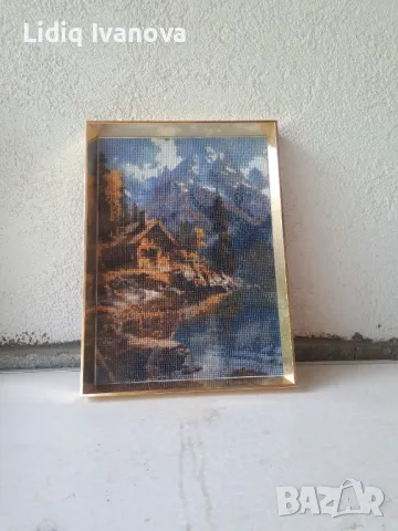 Диамантен гоблен къща в планината-готов и рамкиран, снимка 3 - Гоблени - 50273787