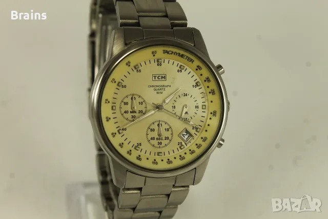 Мъжки Стоманен Часовник TCM Quartz Chronograph Germany, снимка 4 - Мъжки - 55736716