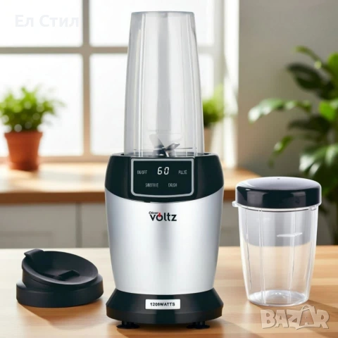 Мощен нутри блендер Oliver Voltz, 1200W с LED дисплей и 2 кани за смути (1000ml/800ml), снимка 2 - Блендери - 53582860
