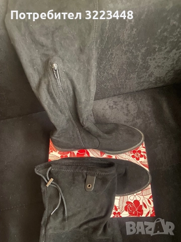 Високи велурени ботуши, снимка 2 - Дамски ботуши - 52316369