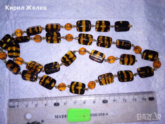 СТАРИННО РЕТРО КОЛИЕ от КРАСИВО ВЕНЕЦИАНСКО СТЪКЛО МУРАНО и БРОНЗ Рядка МАЙСТОРСКА ИЗРАБОТКА 181818, снимка 10 - Антикварни и старинни предмети - 41865601