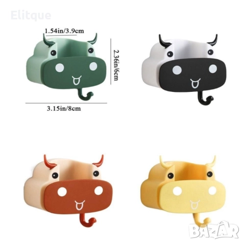 Многофункционална стенна поставка за мопове и метли във форма на крава. Цвят: според наличността, снимка 5 - Други стоки за дома - 52905079