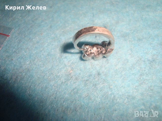 СКЪПОЦЕННА СТАРА СРЕБЪРНА СЪРЦЕВИДНА ОБЕЦА РОДИРАНО СРЕБРО 925 с МИНИАТЮРНИ ИСКРЯЩИ ЦИРКОНИ 25822, снимка 7 - Обеци - 35759991