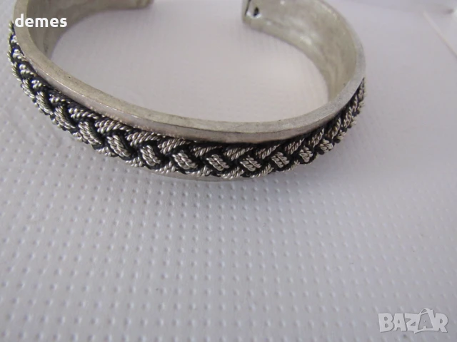 Сребърна гривна с жирафски косъм от Етиопия, снимка 5 - Гривни - 50751302