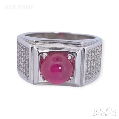 Стилен мъжки пръстен с рубин