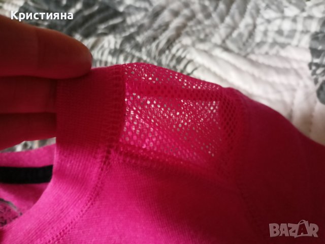 Блузка в розово с акцент мрежички на рамената, снимка 4 - Блузи с дълъг ръкав и пуловери - 42509343