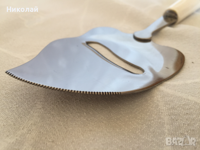 Нож / слайсер/ шпатула за сирене с керамична дръжка Elesva Delft blue, неръждаема стомана, нов, снимка 9 - Прибори за хранене, готвене и сервиране - 36166690