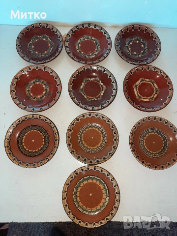 Български битови керамични чиний купи и капаци, снимка 4 - Чинии - 52930225