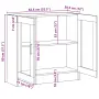 vidaXL Шкаф витрина, бетонно сив, 82,5x30,5x80 см, инженерно дърво, снимка 9