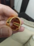 Мъжки пръстен неръждаема стомана масивен позлатен, снимка 4