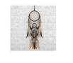  Декоративен, висящ ловец на сънища, пера и дървени мъниста, 11x40 см