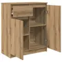 vidaXL Бюфет с чекмеджета, дъб артизан, 71x35x84 см, инженерно дърво, снимка 5