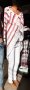 Асиметрична жилетка с дантела в неоноворозов-бял-сив цветове, снимка 2