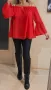 Червена риза с отворени рамене, снимка 2