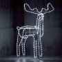Коледен светещ 3D елен 1.2м х 1м с автоматично въртяща се глава с флаш ефект студено бяла светлина, снимка 1