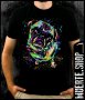 Черна тениска с щампа NEON PUG, снимка 1 - Тениски - 41970777