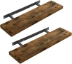 Комплект от 2 стенни рафта VASAGLE 80x20x3,8см, Rustic Brown, снимка 1