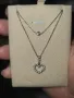 Златно Колие  сърце с 17диаманта проба 750 /к 18, снимка 1
