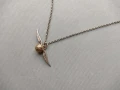 Сребърно Колие Хари Потър Златният Снич / висулка, снимка 3