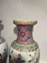 Двойка големи, китайски, порцеланови вази Qianlong Famille Rose Mandarin, снимка 14