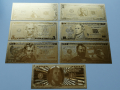 Сувенирни златисти банкноти долари , снимка 1 - Колекции - 36160788