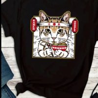 Тениска с щампа CHINESE FOOD CAT, снимка 1 - Тениски - 41348627