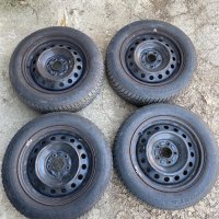 железни джанти 5х114.3 16 с гуми Dunlop 205/60/16, снимка 1 - Гуми и джанти - 44498472