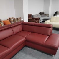 Червен кожен ъглов диван "GRACIA" - естествена кожа, снимка 3 - Дивани и мека мебел - 39688735