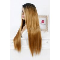 Дълга кестенява лейс фронт перука Саманта, снимка 6 - Аксесоари за коса - 35901599