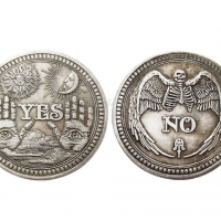 Голяма таро гадателска монета Да/Не Yes/No coin, Ф3,8см, цинкова сплав, снимка 8 - Други игри - 36411025