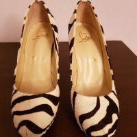 Зеброви обувки, снимка 1 - Дамски обувки на ток - 34848801