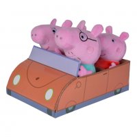 Peppa Pig Семейство плюшени герои в кола 109261006, снимка 1 - Плюшени играчки - 35999496