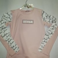 Блуза за момиче, розов цвят, с цепки отстрани спортно елегантен модел , снимка 5 - Детски Блузи и туники - 39906734