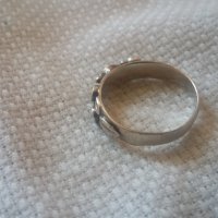 Сребърен пръстен с цветни седефи, снимка 2 - Пръстени - 42304491