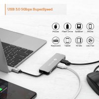 NOVOO  USB C Hub 5в 1 USB-C към 4K HDMI, 2USB 3.0, SD/TF четец на карти, снимка 4 - Други - 34749273