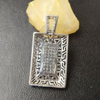 Масивна сребърна висулка с циркони / педантив проба 925 , снимка 5 - Колиета, медальони, синджири - 40223323