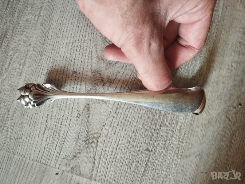 посребрена щипка за лед,захар, снимка 1
