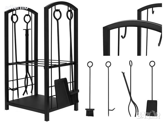Комплект поставка за дърва с прибори за камина, снимка 1