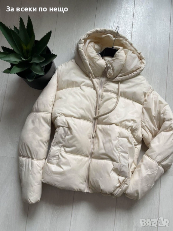 Дамско Бежово Зимно Яке С Качулка Код EN39, снимка 1