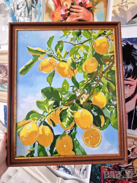 🍋 Свежест, която говори със слънцето ☀️ - Слънчеви Лимони 46х57, снимка 1