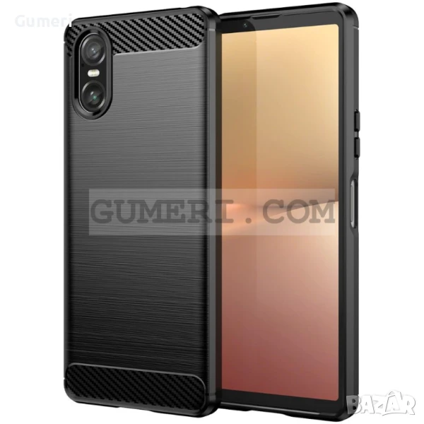 Sony Xperia 10 VI  Противоударен Силиконов Гръб - Карбон, снимка 1