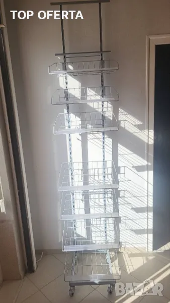 Стелаж метален с подвижни кошници разглобяем 230 х 46 х 50  , снимка 1