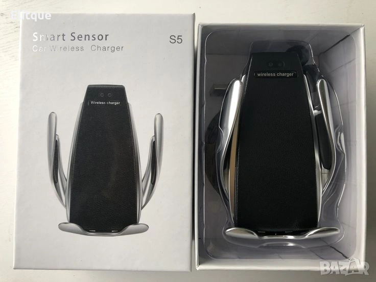 Поставка за телефон с вградено безжично зарядно за кола – Smart Sensor S6 ⚡, снимка 1