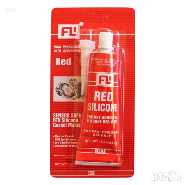 Силикон за гарнитури-червен, Силикон за гарнитури, уплътнения, спира течовете, дърво, метал, гума, снимка 1