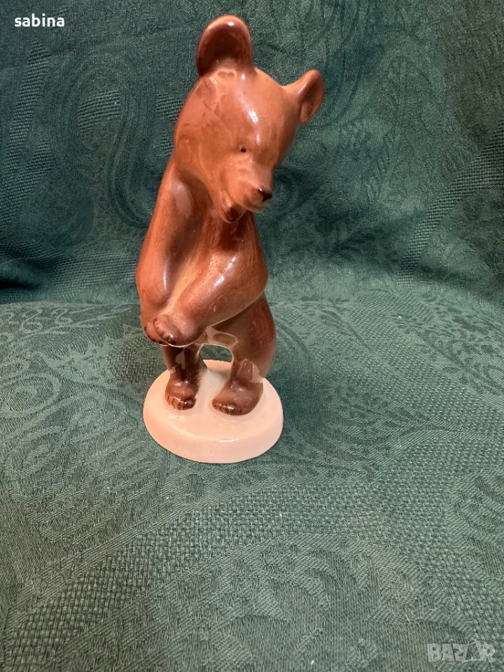 Статуетка „Кафяво мече стоящо“. ЛФЗ „Ломоносов“, снимка 1